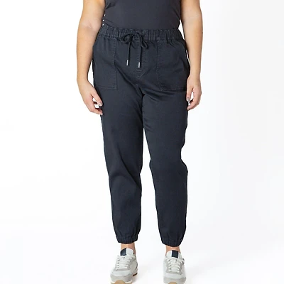 Devoted Women's Plus Size denim jogger with drawstring