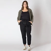 Devoted Women's Plus Size denim jogger with drawstring