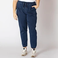 Devoted Taille Plus Femme jogger en denim avec cordon de serrage