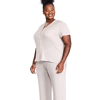 Pyjama 2 pièces avec haut à col cranté George Plus pour femmes