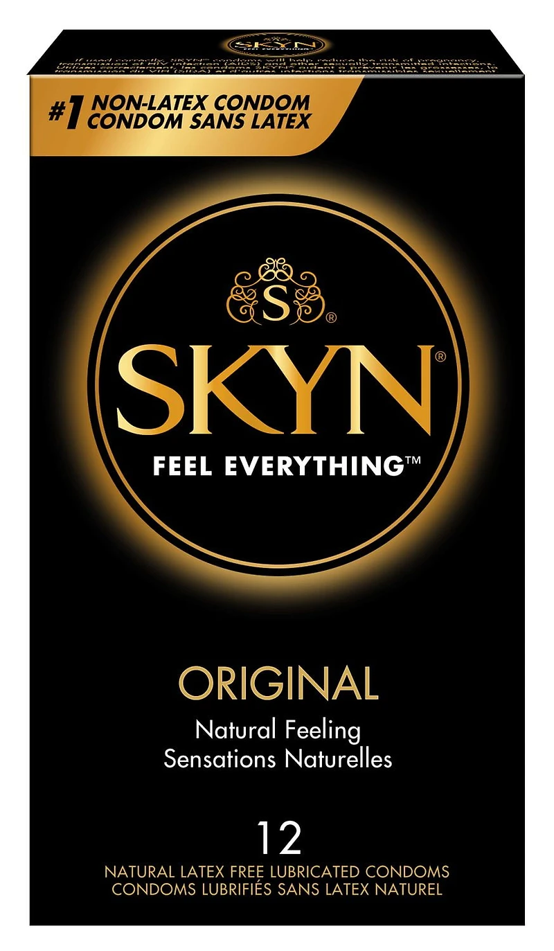Préservatifs lubrifiés non-latex SKYN Original, 12 unités Préservatifs sans latex orig.