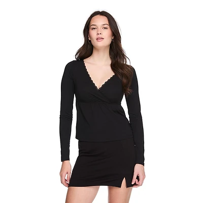 Haut style nuisette à manches longues No Boundaries pour femmes