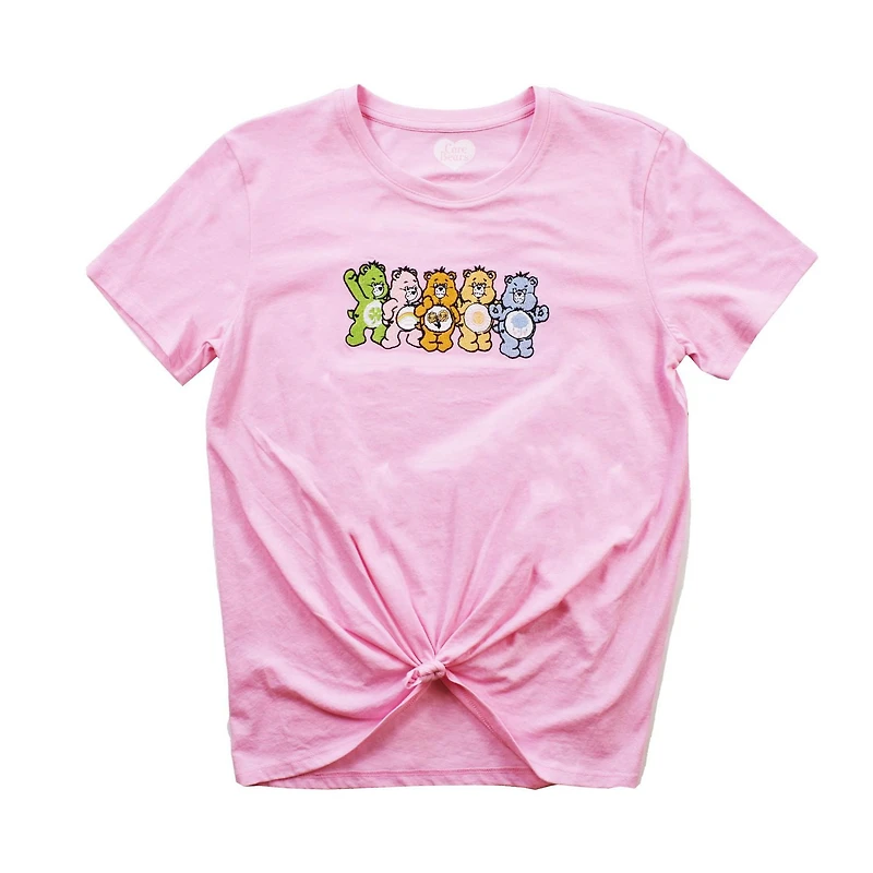 Haut à manches courtes à nouer sur le devant Care Bears pour femmes