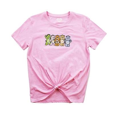 Ladies Care Bears Lineup Front Tie Short Sleeve Top