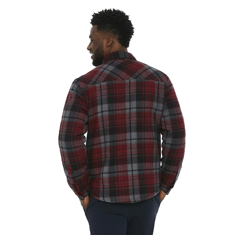 George Men's Sherpa Lined Flannel Shirt Jacket
