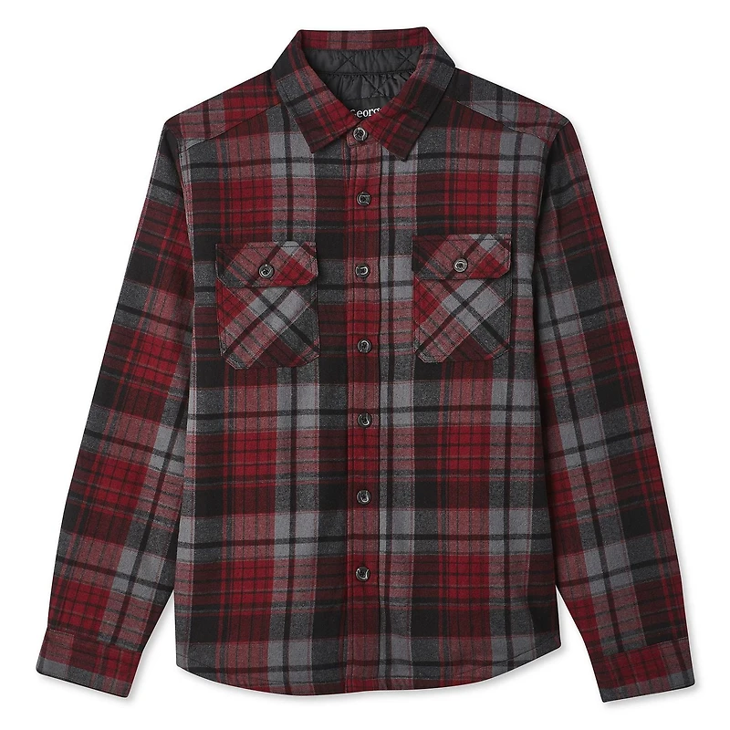 Veston style chemise en flanelle doublée de sherpa George pour hommes