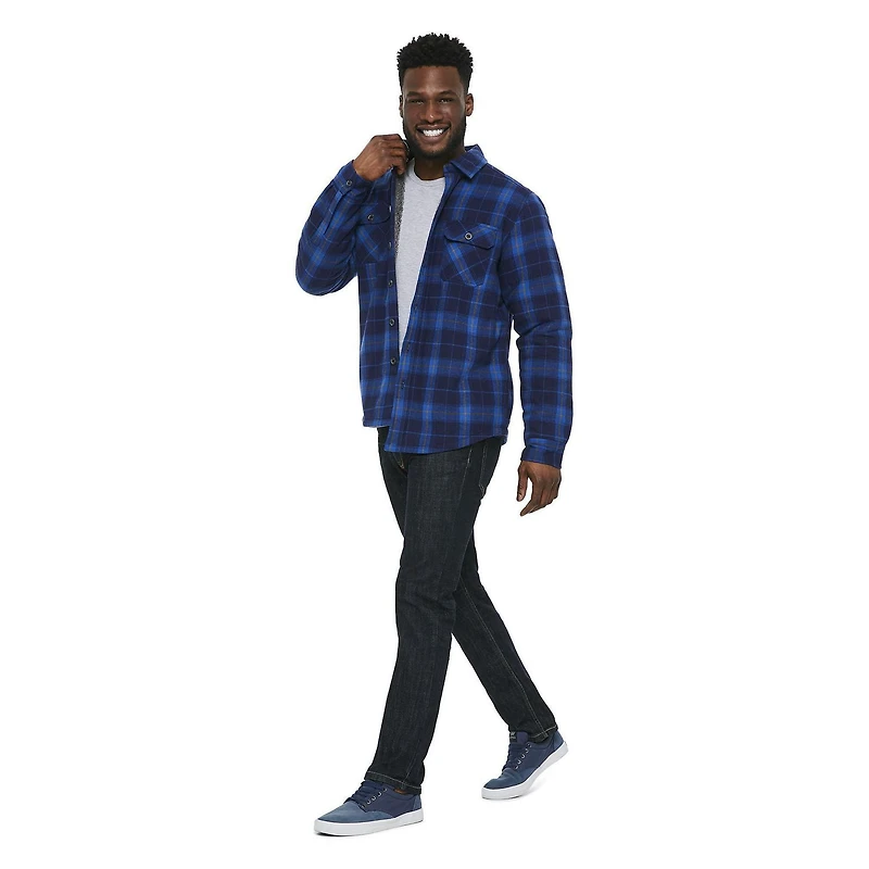 George Men's Sherpa Lined Flannel Shirt Jacket