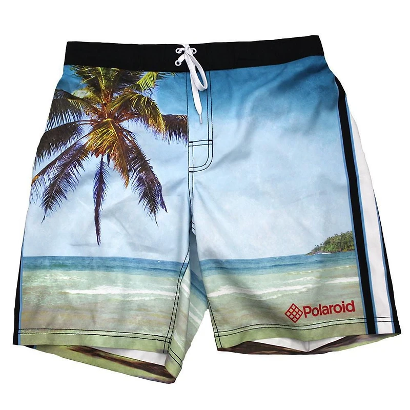 Short de bain à imprimé Polaroid pour hommes