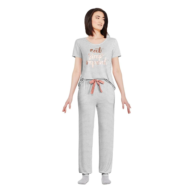 George Women's Hacci Jersey Pajamas 2-Piece Set