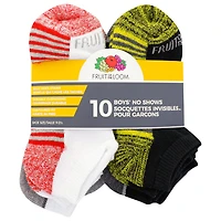 Fruit of the Loom Boys No Show Socks -10 Pack