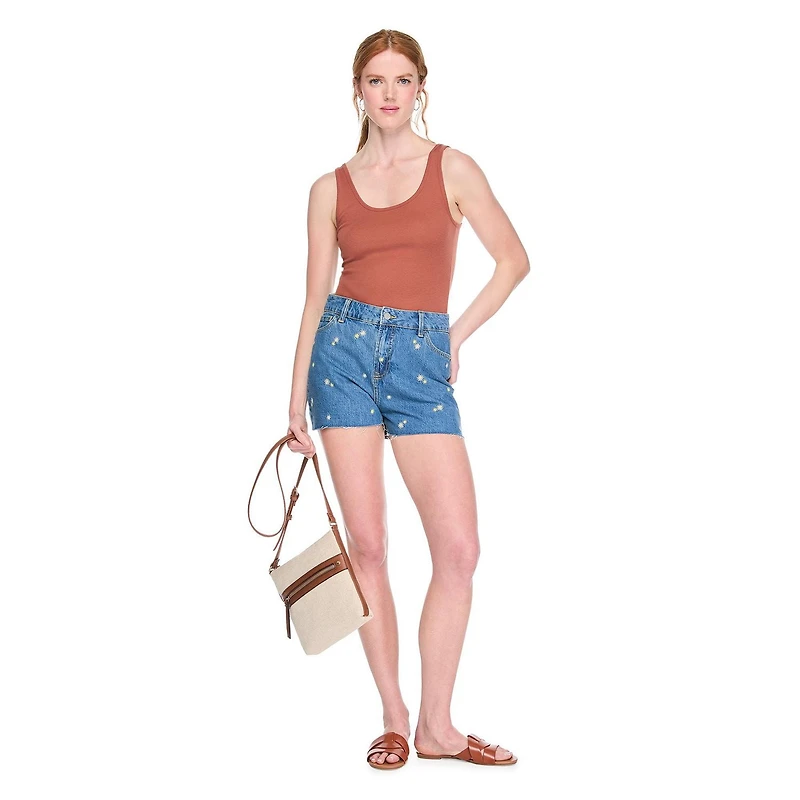 George Women's Embroidered Denim Relaxed Short 3"