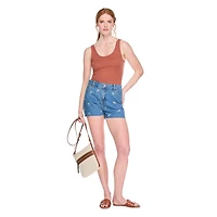 George Women's Embroidered Denim Relaxed Short 3"