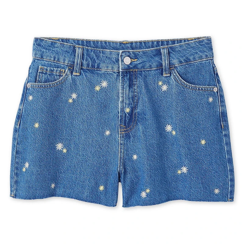 Short en denim décontracté avec broderies 3 po George pour femmes