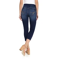 Jordache Women's Wide Waistband Pull on Legging Crop
