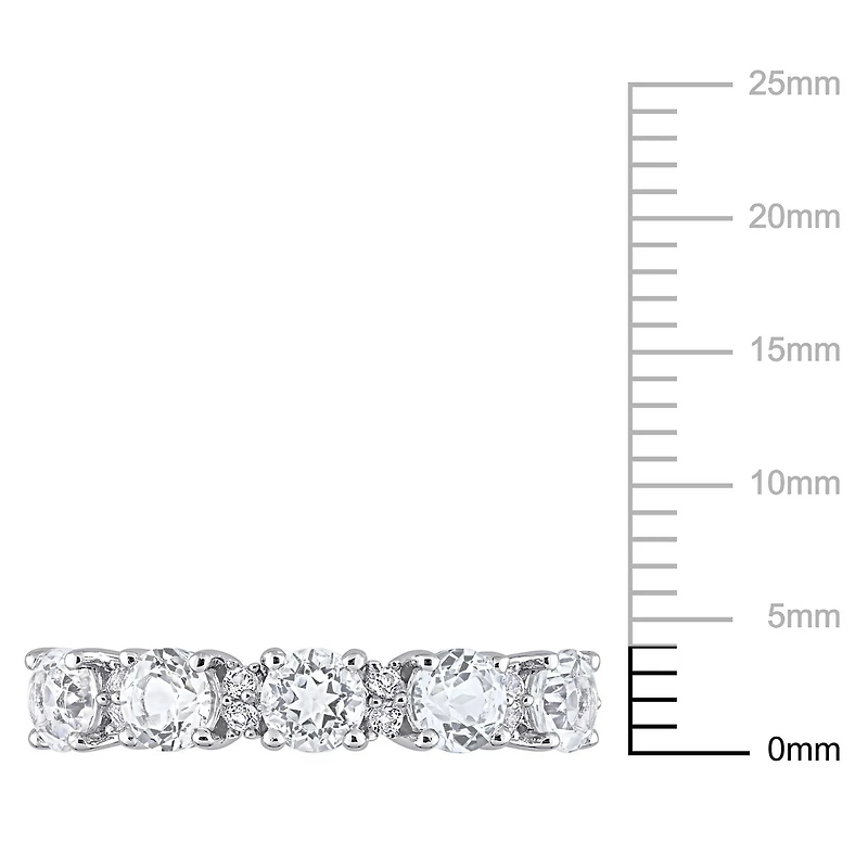 Bague d’anniversaire de Miabella avec 1-5/8 Carat PBT de topaze blanche en argent sterling