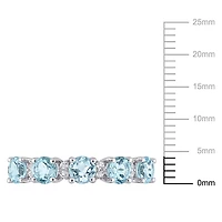 Bague d’anniversaire de Miabella avec 1-5/8 Carat PBT de topaze bleue et topaze blanche en argent sterling