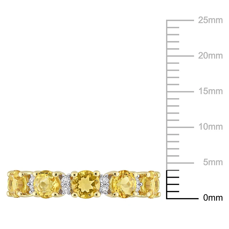 Bague d’anniversaire de Miabella avec 1-3/5 Carat PBT de citrine et topaze blanche en argent sterling plaqué jaune