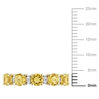 Bague d’anniversaire de Miabella avec 1-3/5 Carat PBT de citrine et topaze blanche en argent sterling plaqué jaune