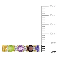 Bague d’anniversaire de Miabella avec 1-2/5 Carat PBT de pierres précieuses multicolores en argent sterling plaqué jaune