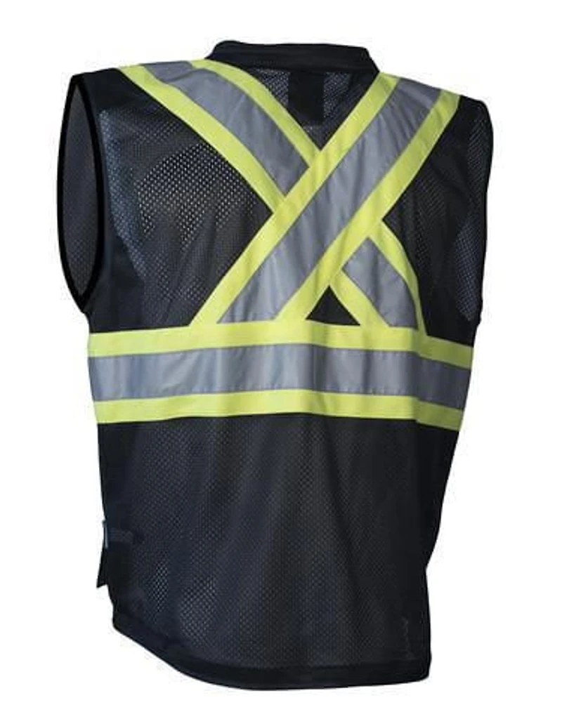 Gilet de sécurité Forcefield pour hommes avec fermeture à glissière sur le devant