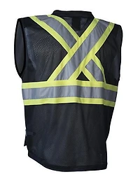 Gilet de sécurité Forcefield pour hommes avec fermeture à glissière sur le devant