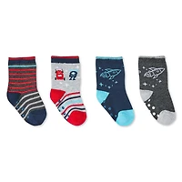 Lot de 4 paires de mi-chaussettes antidérapantes George pour bébés garçons