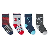 Lot de 4 paires de mi-chaussettes antidérapantes George pour bébés garçons