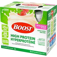 BOOST High Protein Meal Replacement Drink – Strawberry 6 x 237 ml, 6 x 237 ML