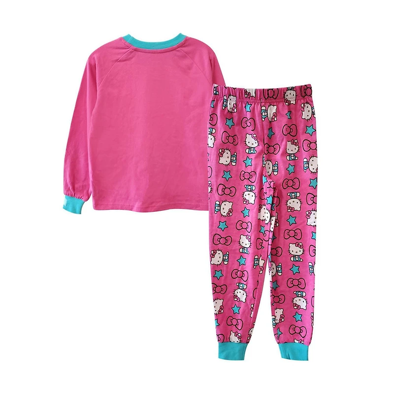 Ensemble de nuit 2 pièces noeud et étoiles Hello Kitty pour fille