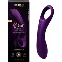 Trojan Duet Massager 2 in1 Dual Motors Multi-Speed Vibrator and Ring, 1 Count