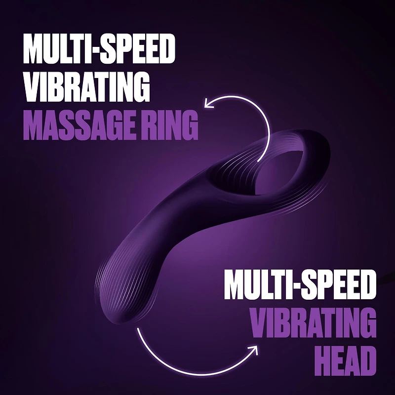 Trojan Duet Massager 2 in1 Dual Motors Multi-Speed Vibrator and Ring, 1 Count