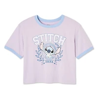 Disney Girls' Stitch Ringer Tee