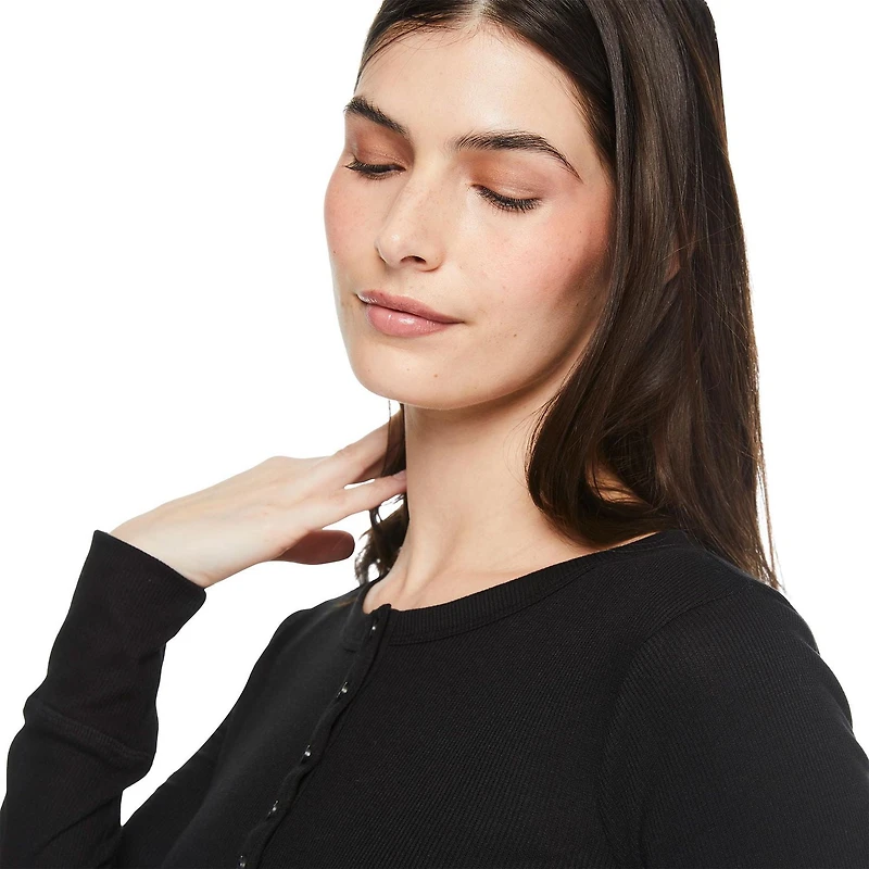 T-shirt henley No Boundaries pour femmes