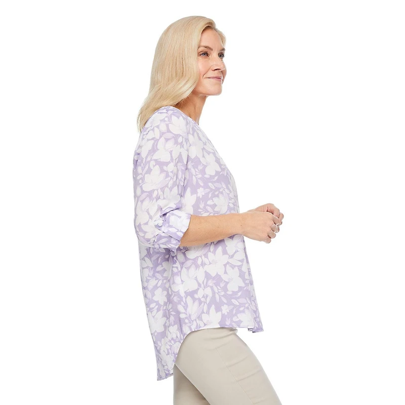 Iyla Women's Printed Roll-Cuff Top