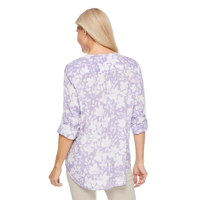 Iyla Women's Printed Roll-Cuff Top