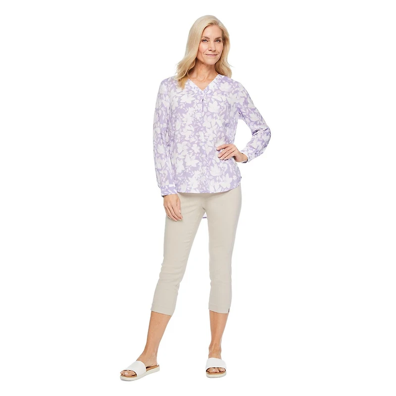 Iyla Women's Printed Roll-Cuff Top