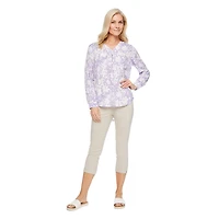 Iyla Women's Printed Roll-Cuff Top