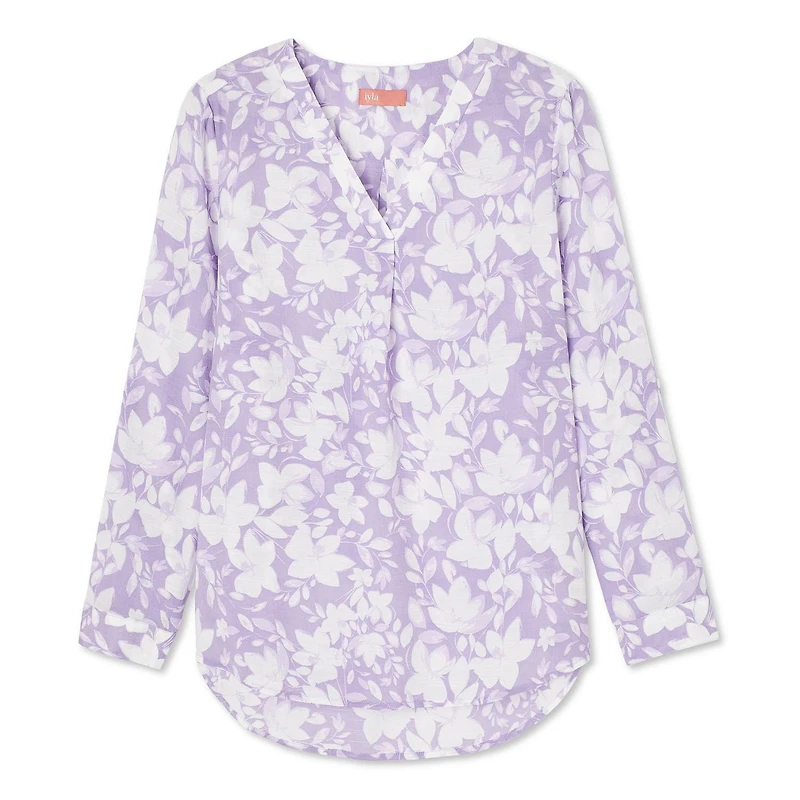 Iyla Women's Printed Roll-Cuff Top