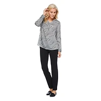 Iyla Women's Printed Roll-Cuff Top
