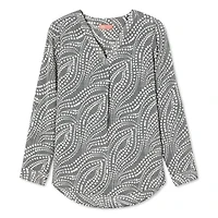 Iyla Women's Printed Roll-Cuff Top