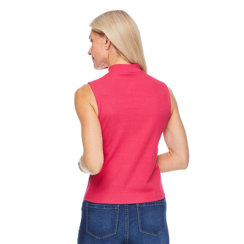 Haut côtelé à col droit Iyla pour femmes