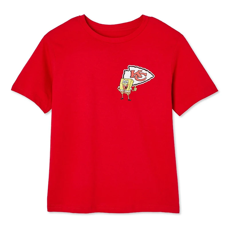 T-shirt à manches courtes NFL x Bob l’éponge pour garçons Tailles TP-G