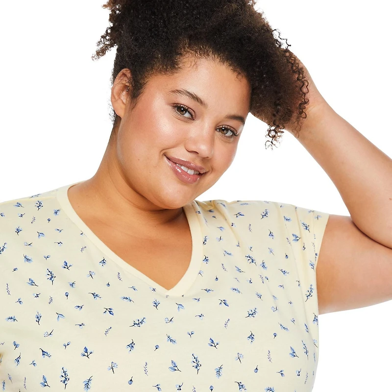 Chemise de nuit à encolure en V George Plus pour femmes