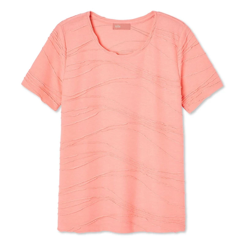 T-shirt à motif ondulé Iyla pour femmes Tailles P-TTG