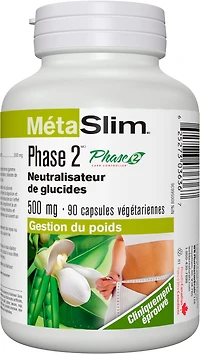 MetaSlim Phase 2, Neutralisateur de glucides, 500 mg
