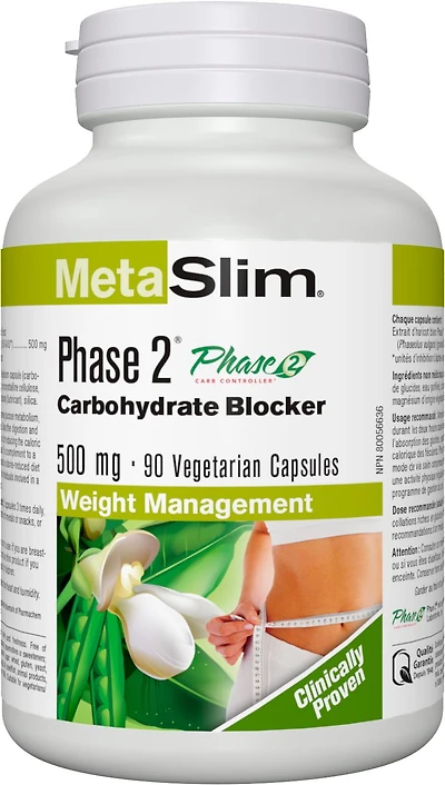 MetaSlim Phase 2, Neutralisateur de glucides, 500 mg