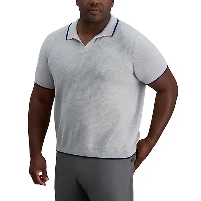 Haggar® Men's Big & Tall Short Sleeve Solid Popcorn Knit Sweater Polo