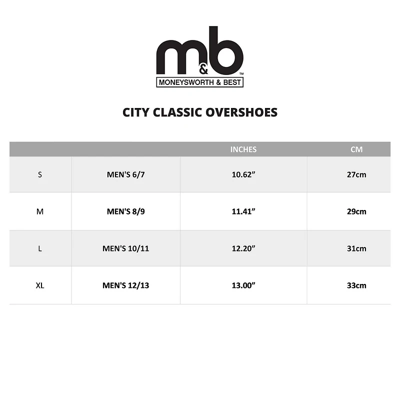 Moneysworth and Best City Classic Rubber Overshoes - Brown 1 Pair, Waterproof, Finest Stretch