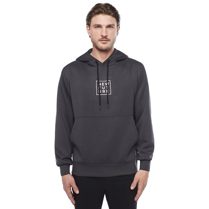 Dark Black Men's Long-Sleeve Hooded Sweatshirt