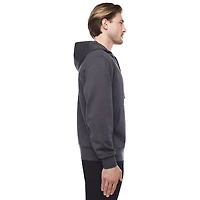 Dark Black Men's Long-Sleeve Hooded Sweatshirt
